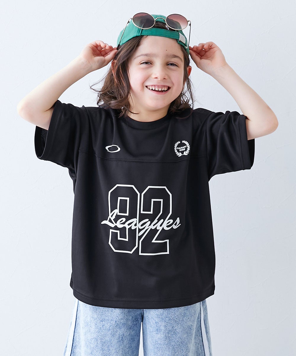 涼感 サラッとメッシュ】BIGシルエット ナンバリングプリント 半袖T