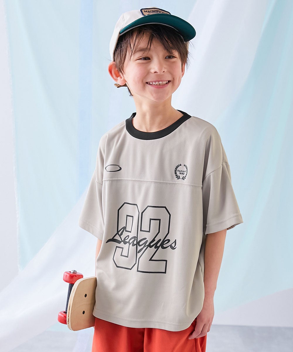 涼感 サラッとメッシュ】BIGシルエット ナンバリングプリント 半袖T