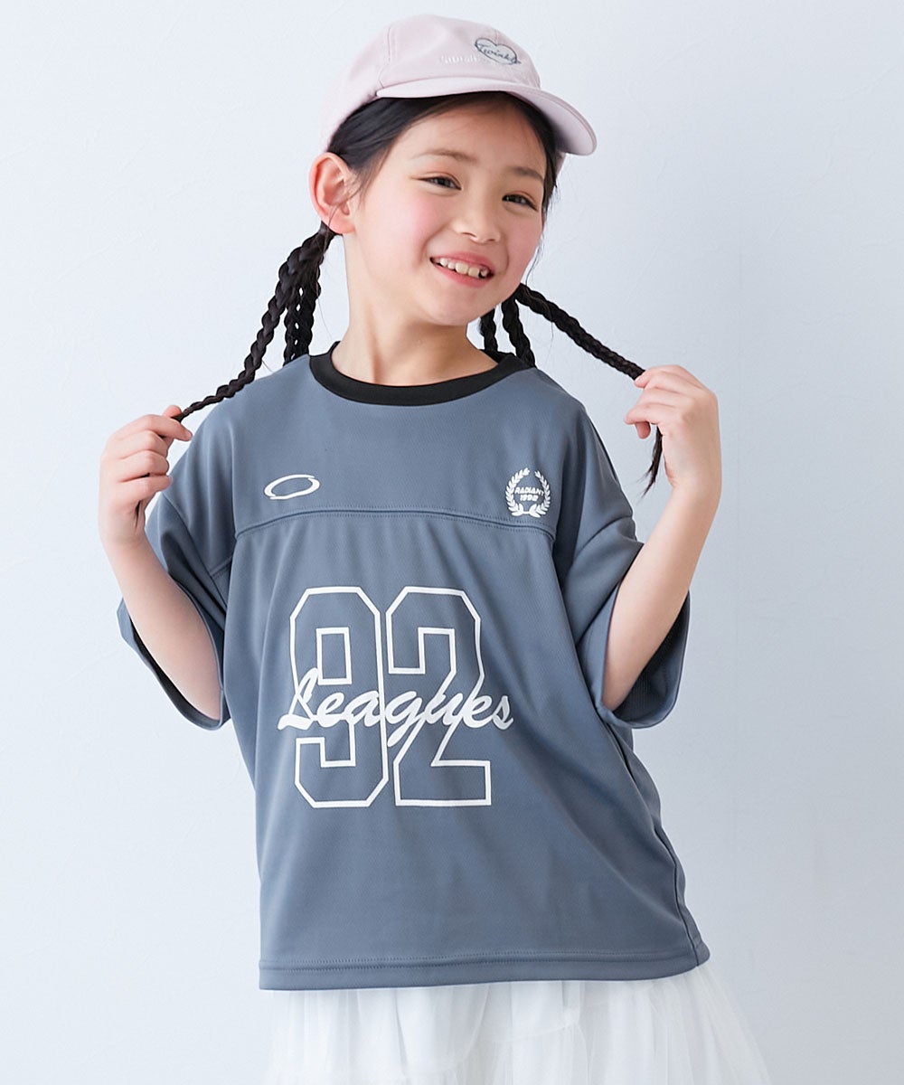 涼感 サラッとメッシュ】BIGシルエット ナンバリングプリント 半袖T