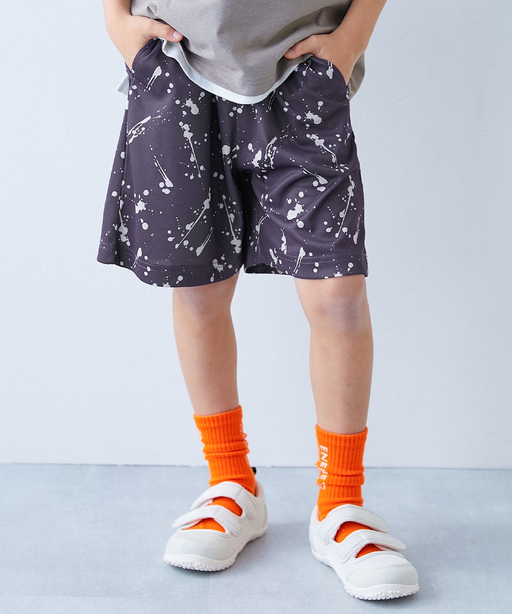 最大6%OFF】【涼感 サラッとメッシュ】ペンキ柄 ハーフパンツ | 子供服