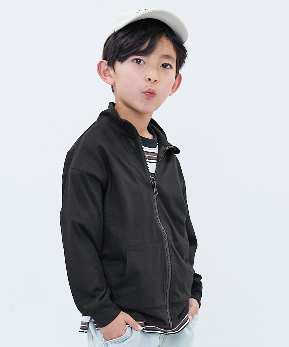 UVカット 首が日焼けしにくい スタンドジップカーディガン | 子供服の