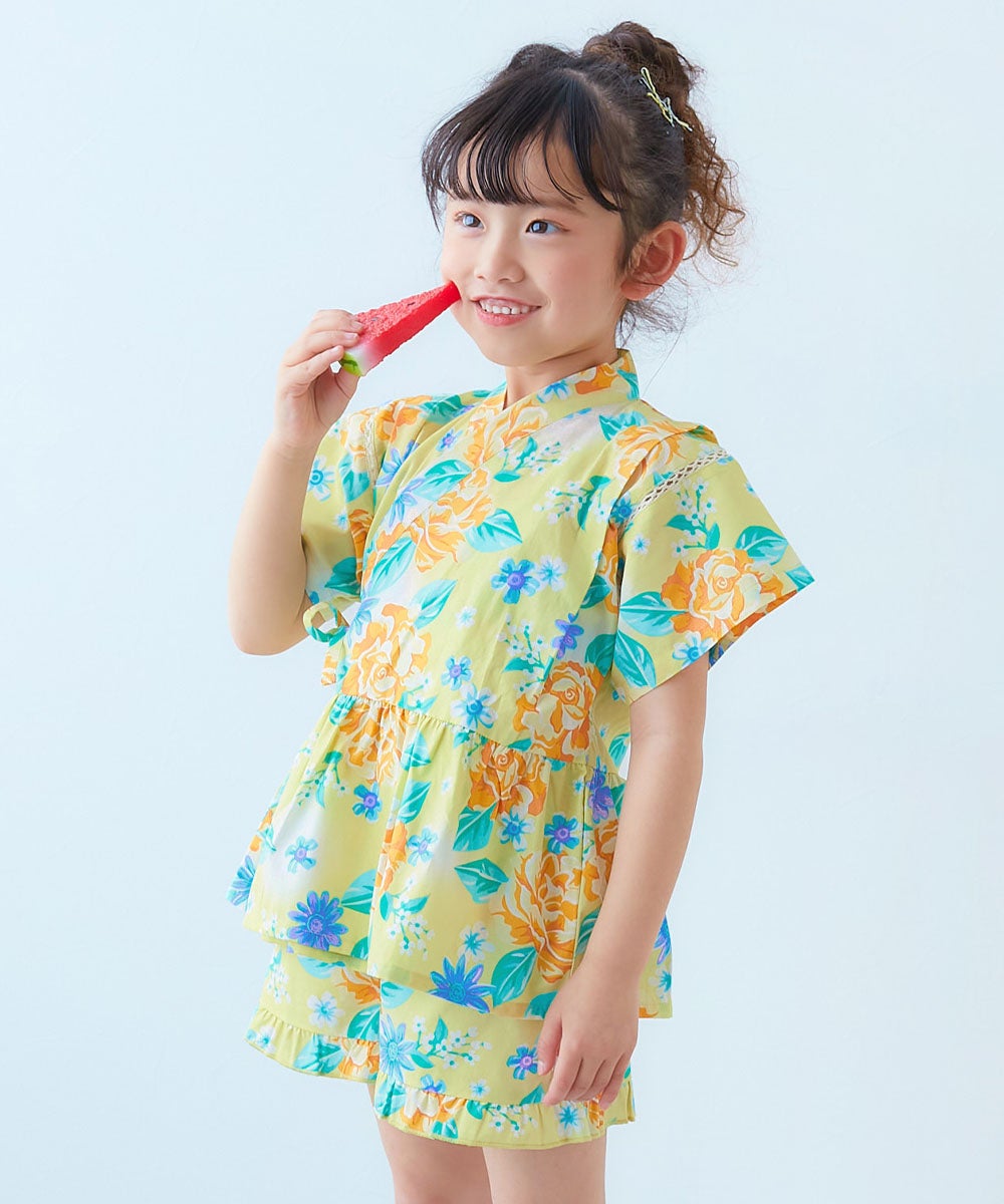 えらべるデザイン ペプラム ガールズ甚平 | 子供服の通販 デビロック