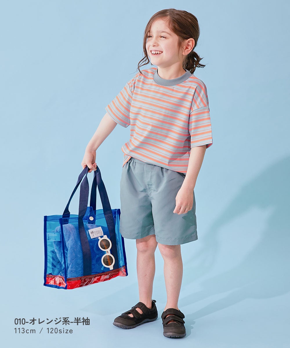 男の子の服 devirock×えぬくんちゃんねる】えらべる袖丈 ボーダーラッシュガード