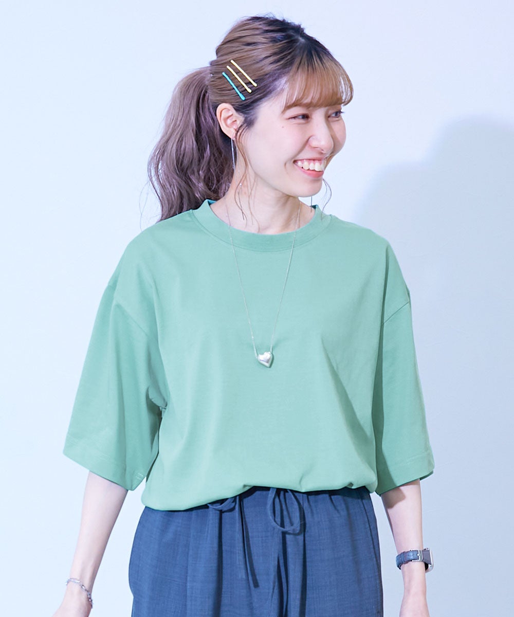 ひやシャリ】接触冷感 BIGシルエット 大人 無地 半袖Tシャツ | 子供服