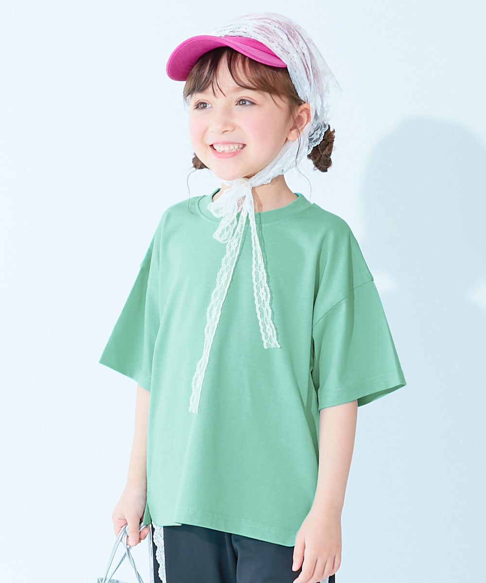 ひでちゃん商品 ひやシャリ】接触冷感 BIGシルエット 無地 半袖Tシャツ | 子供服の通販