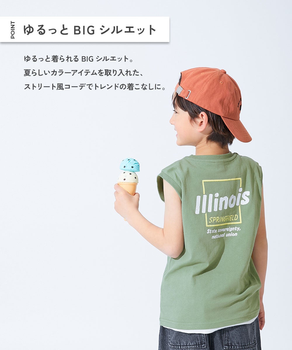 綿100％ デビラボ BIGシルエット プリントタンクトップ | 子供服の通販