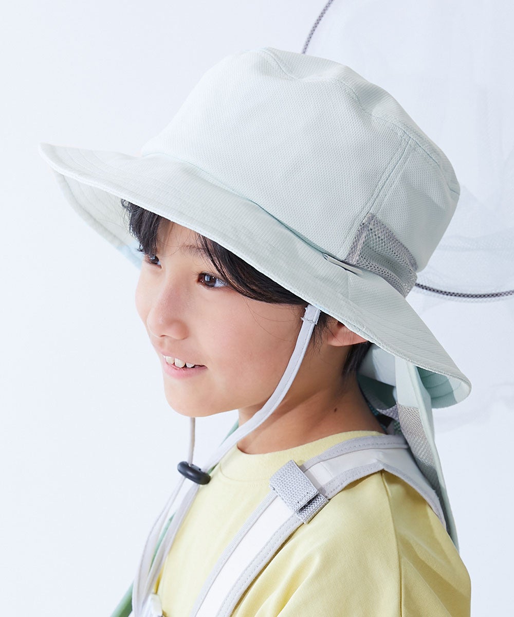 10%OFF】気化熱のチカラでひんやり 洗える 日よけ付き メッシュ