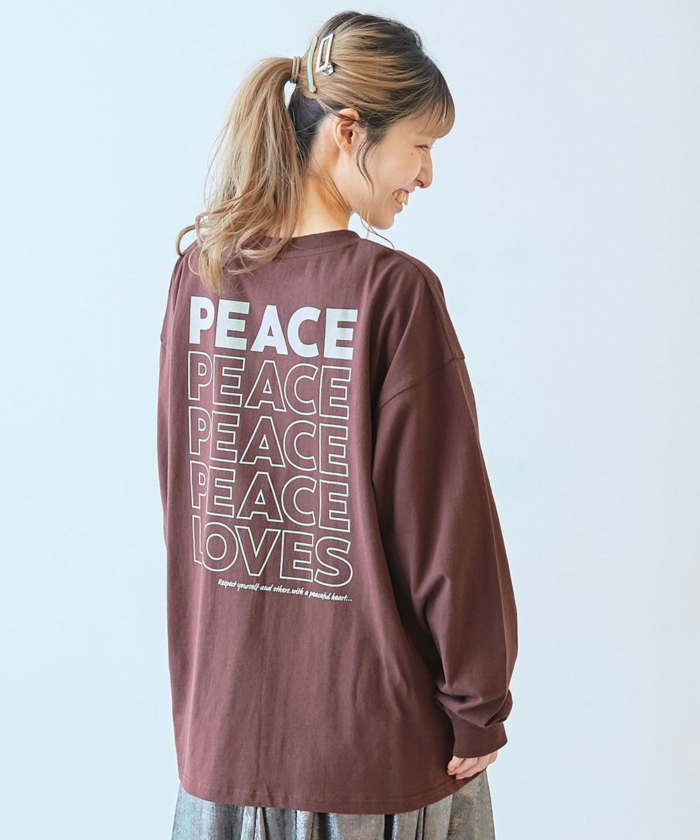 綿100％ 大人 デビラボ プリント 袖リブ 長袖Tシャツ | 子供服の通販