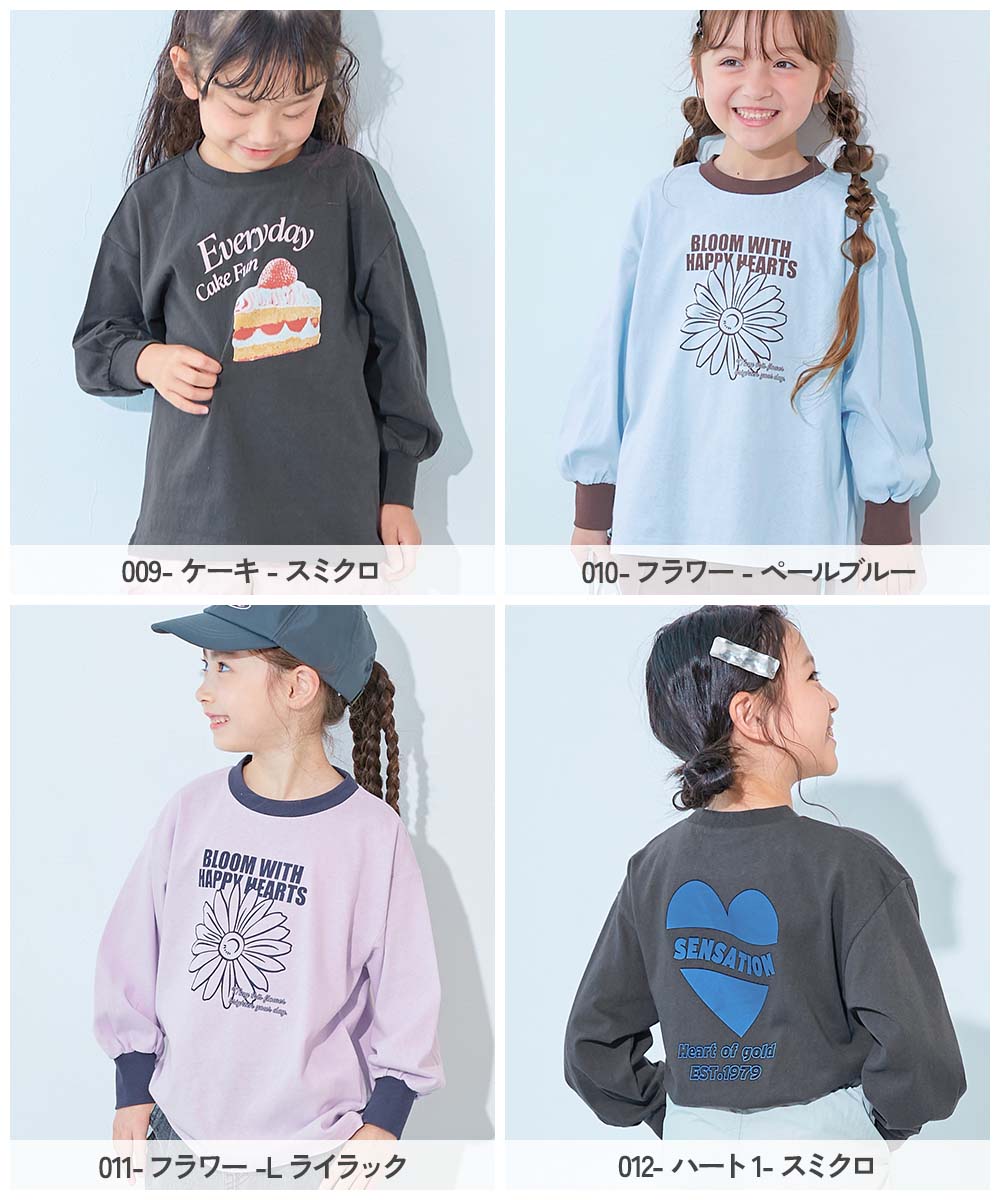 最大9%OFF】綿100％ デビラボ ガールズ BIGシルエットプリント袖リブ