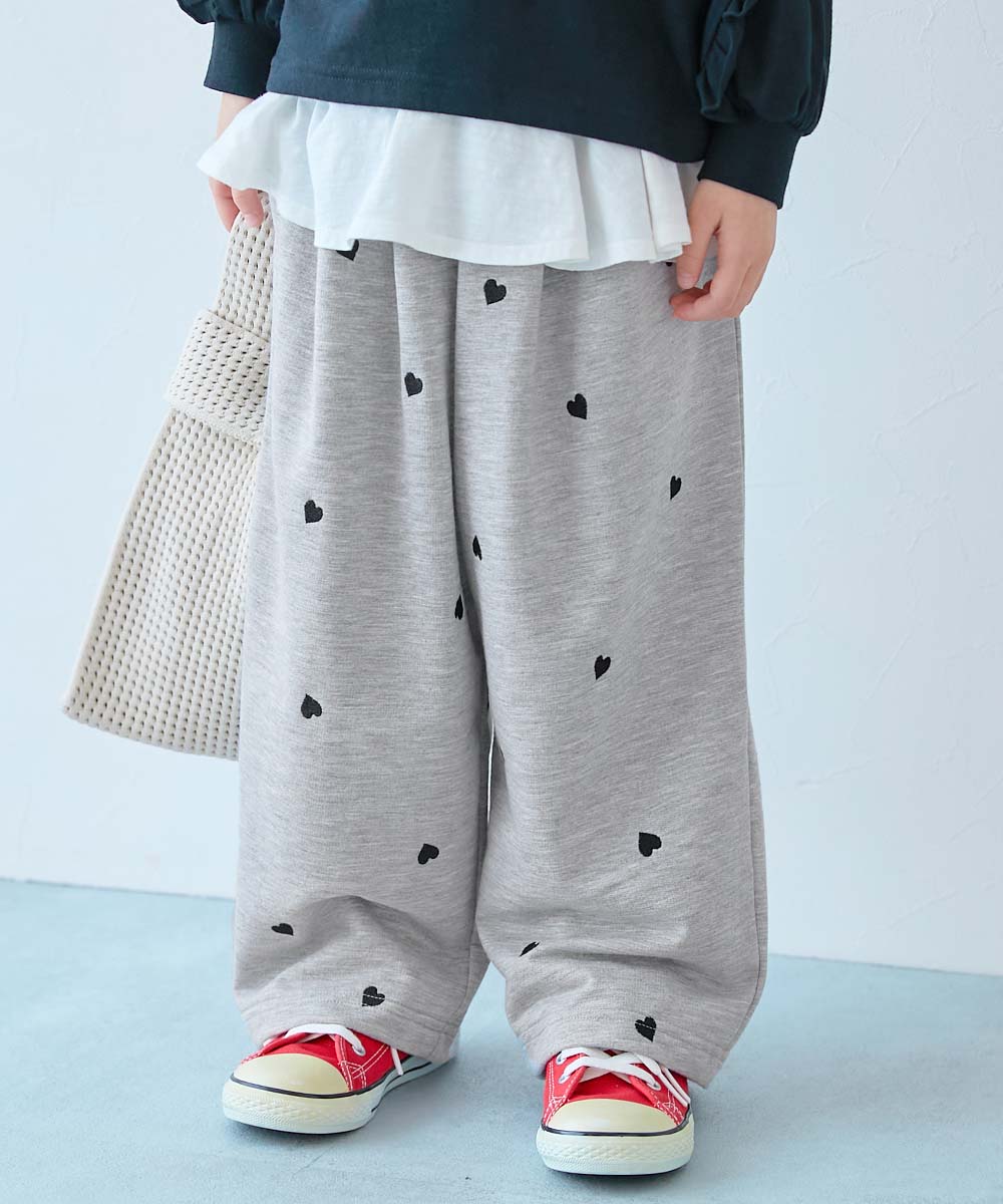 ハート刺繍 ミニ裏毛 スウェットパンツ | 子供服の通販 デビロック公式