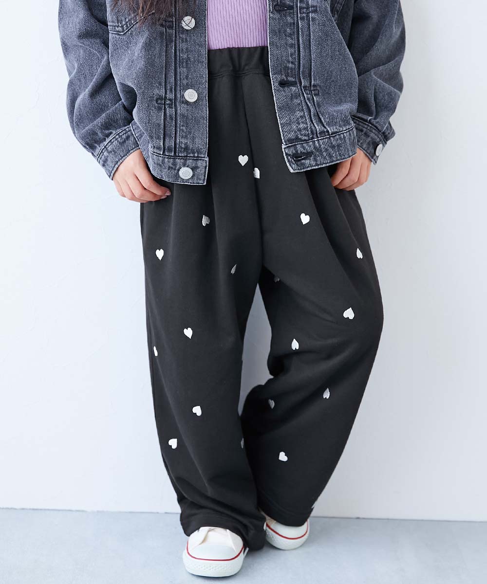 ハート刺繍 ミニ裏毛 スウェットパンツ | 子供服の通販 デビロック公式