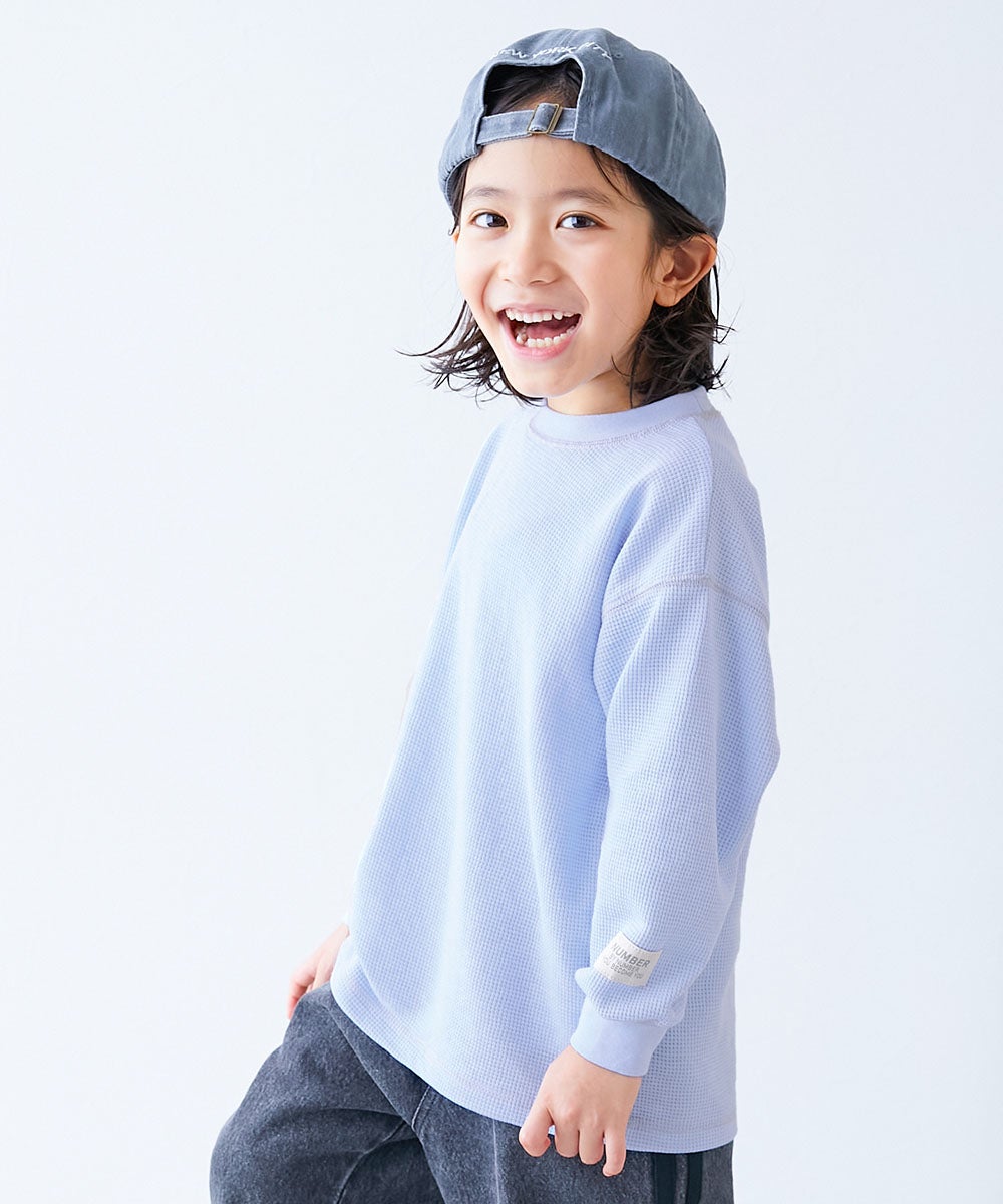 えらべる無地&総柄デザイン ワッフル 長袖Tシャツ | 子供服の通販