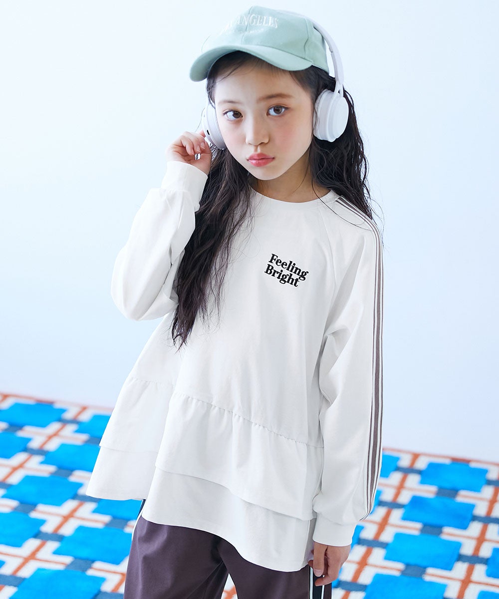イージーウォッシュ】乾燥機OK サイドライン 長袖チュニック | 子供服