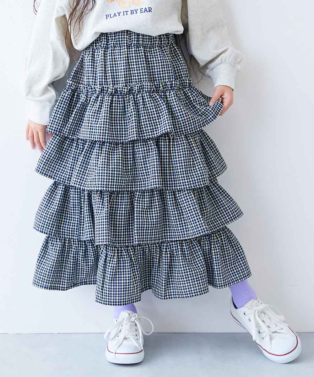 ふんわりティアード 総柄スカート | 子供服の通販 デビロック公式サイト