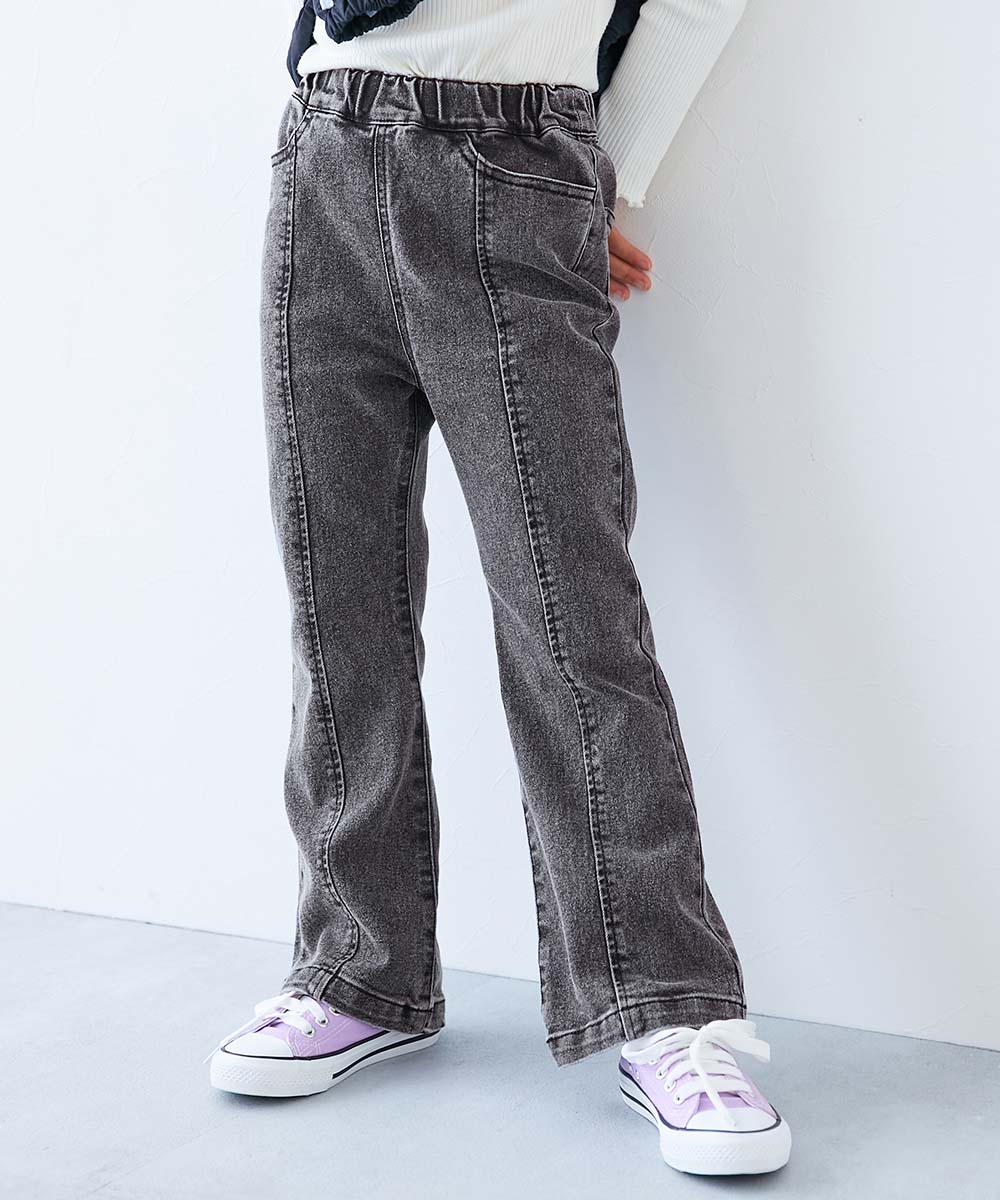 ストレッチデニム ピンタック フレアパンツ | 子供服の通販 デビロック