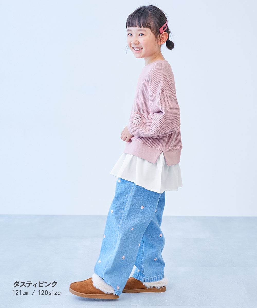 最大7%OFF】のびーるストレッチワッフル レイヤード風 シャツ付き