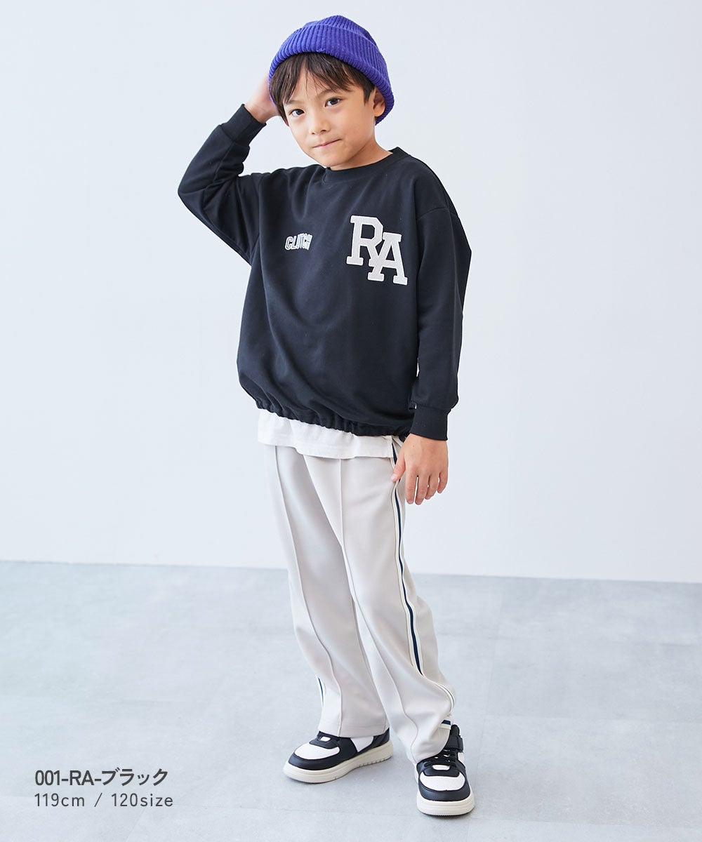 最大33%OFF】えらべる刺繍ロゴ ミニ裏毛 裾ドロスト スウェット