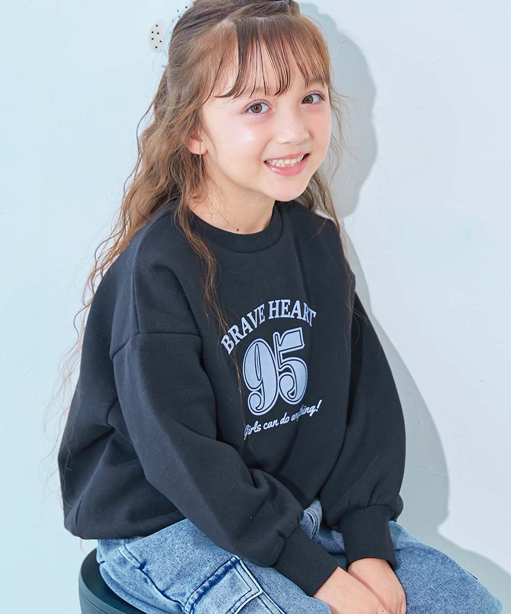 デビラボ ガールズ プリント BIGシルエット 裏起毛トレーナー | 子供服