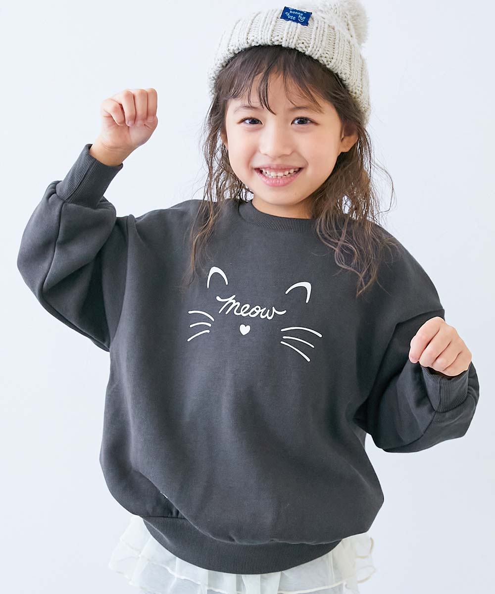 デビラボ ガールズ プリント BIGシルエット 裏起毛トレーナー | 子供服