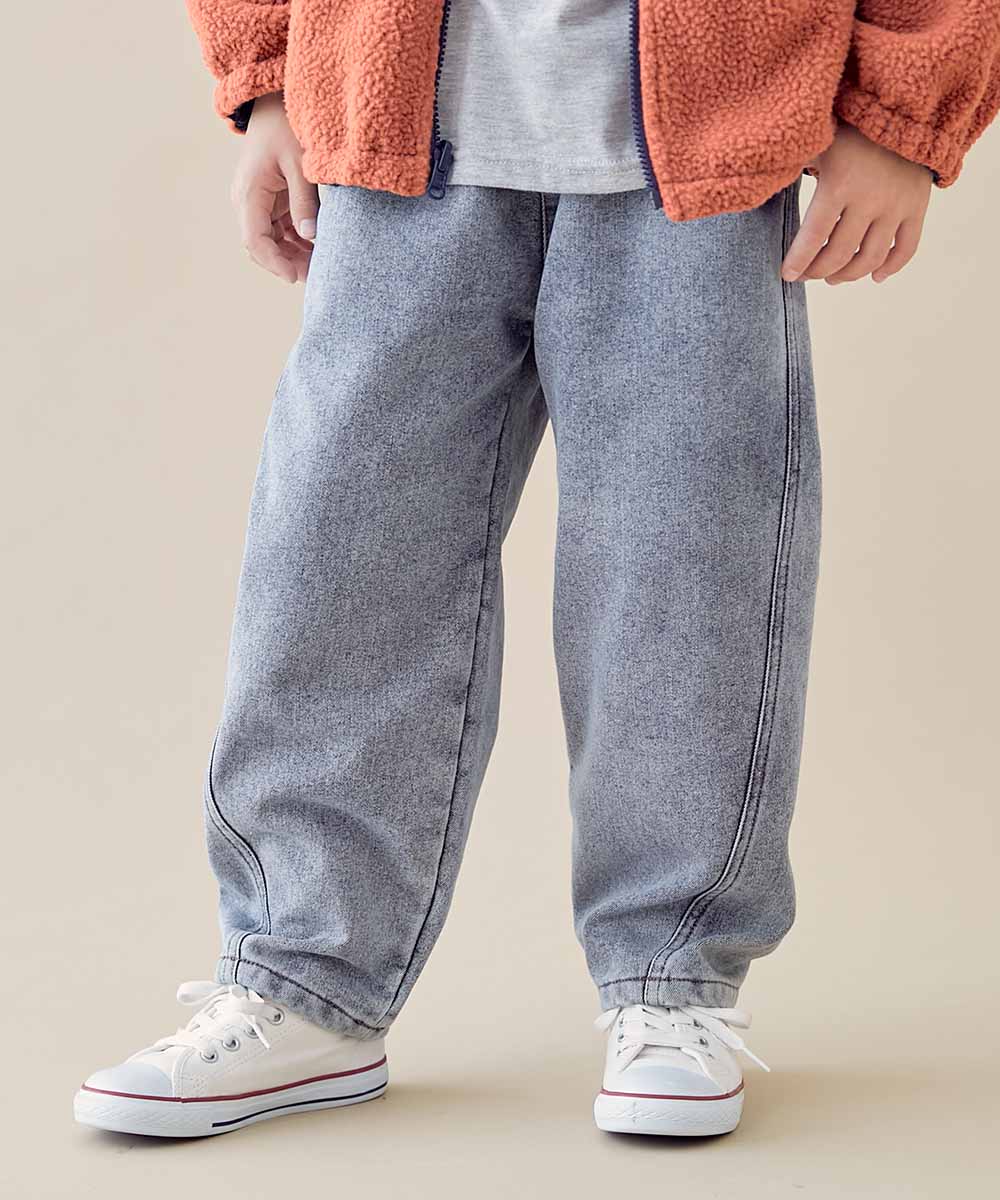 ひやっとしない】やわらか裏起毛デニム イージーカーブパンツ | 子供服