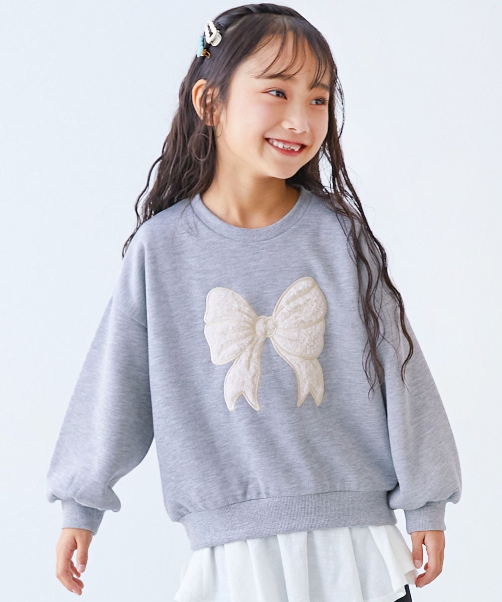 ふわふわボアモチーフ 裏起毛 ガールズトレーナー | 子供服の通販