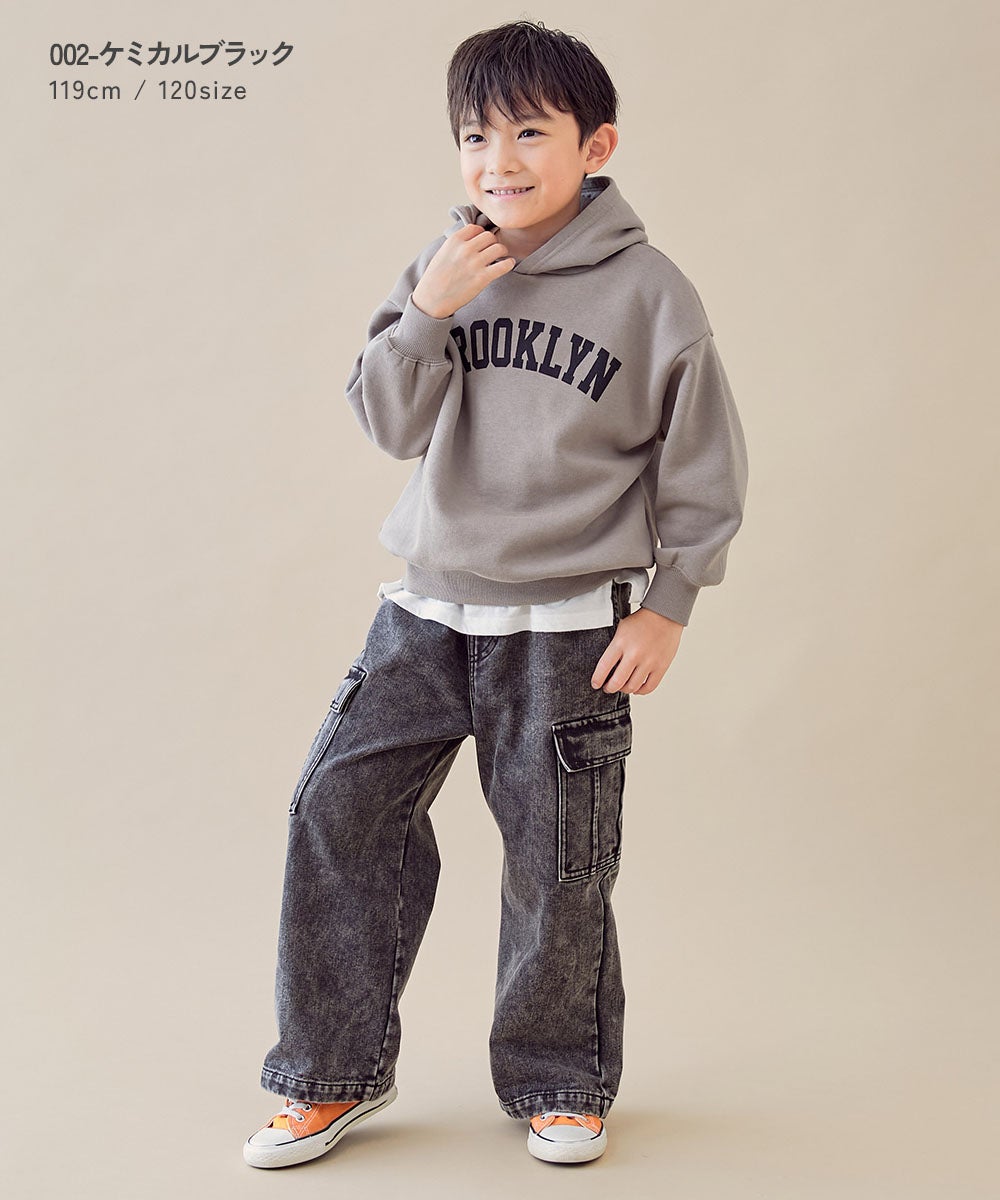 ひやっとしない】やわらか裏起毛デニム カーゴパンツ | 子供服の通販