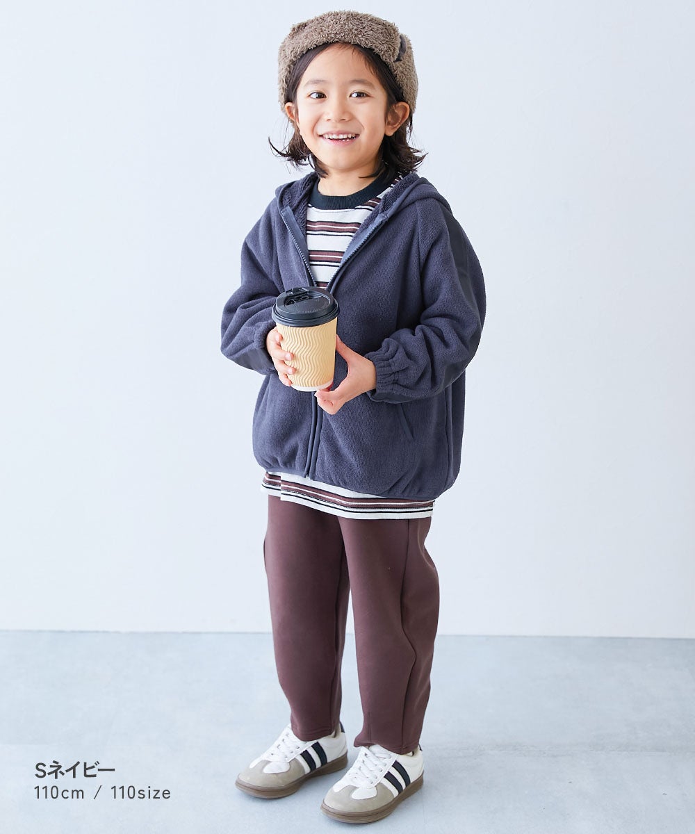 セットアップ可能】もっちり裏ボアフリースジップパーカー | 子供服の