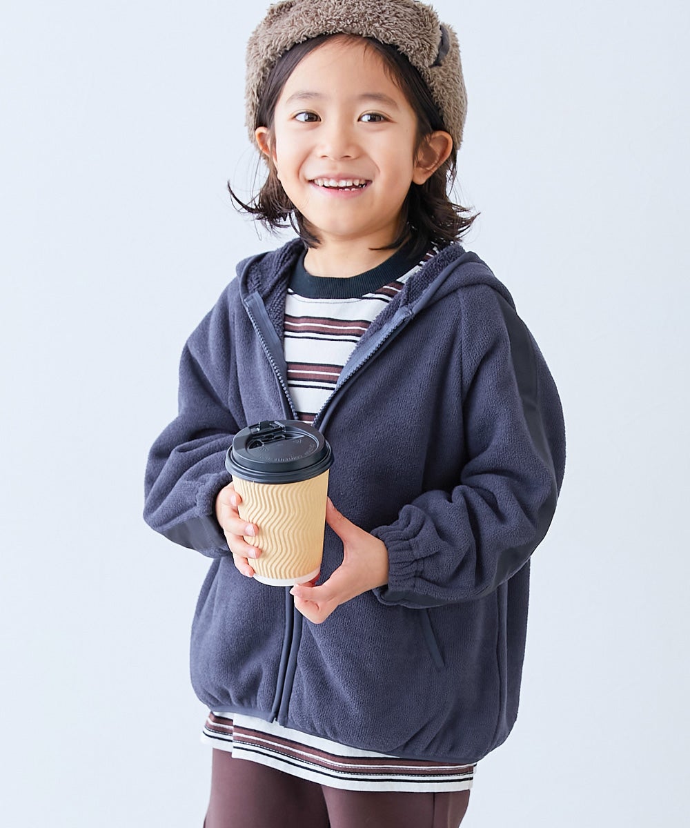 セットアップ可能】もっちり裏ボアフリースジップパーカー | 子供服の